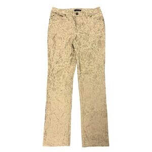 Bandolino Mandie Women's Beige Floral Jacquard Straight Leg Jeans Size 6